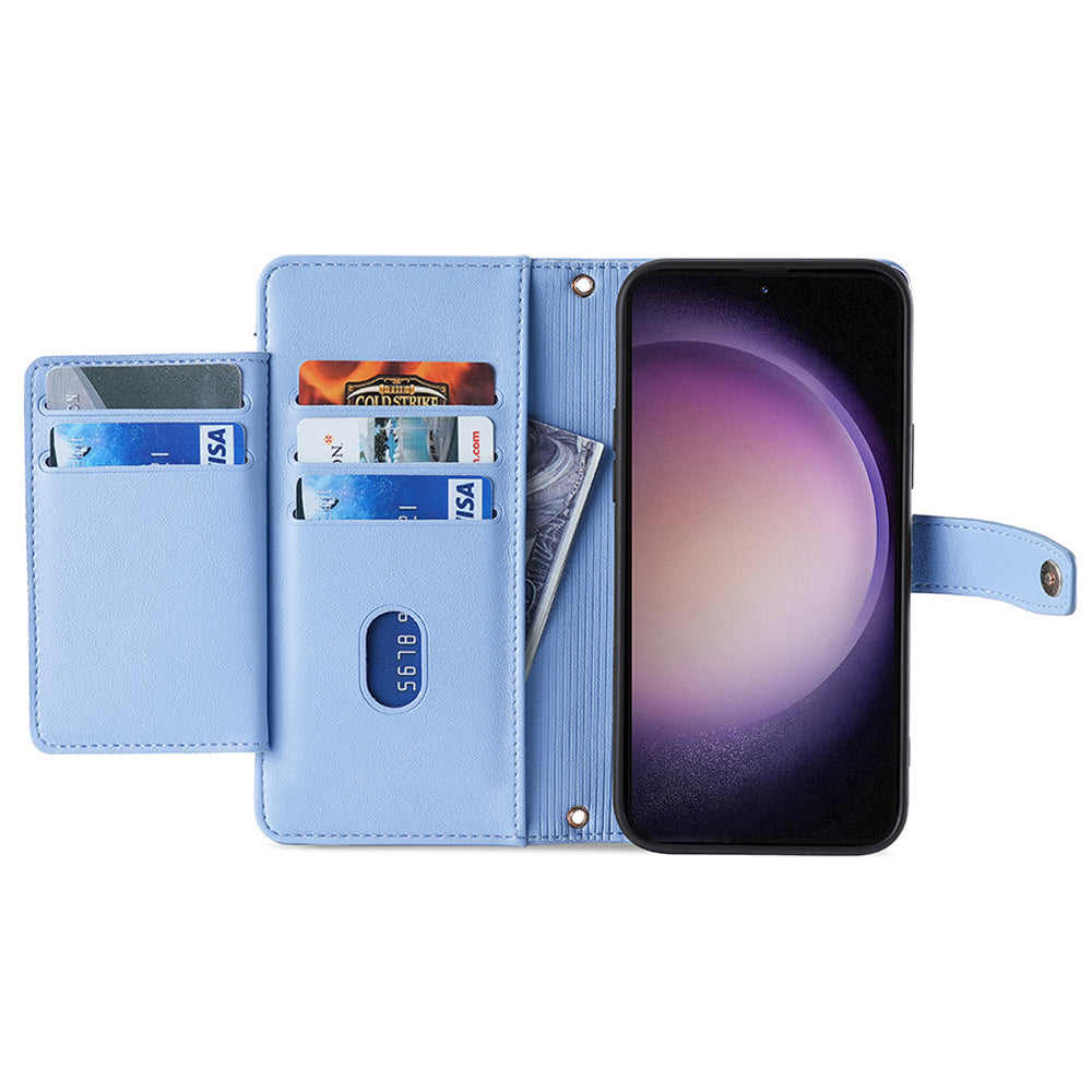 For Samsung Galaxy F14 5G Zipper Pocket Phone Case Anti-Drop PU Leather Wallet Phone Shell with 2 Straps For Samsung Galaxy F14 5G Zipper Pocket Phone Case Anti-Drop PU Leather Wallet Phone Shell with 2 Straps